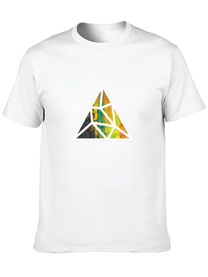 Geometric Triangle Graphic Tee - Stylish Mens Black T-Shirt