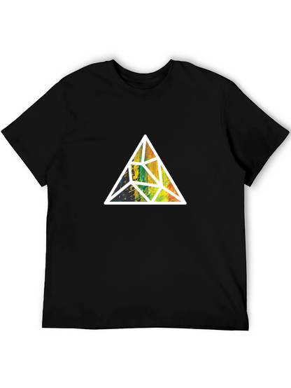 Geometric Triangle Graphic Tee - Stylish Mens Black T-Shirt