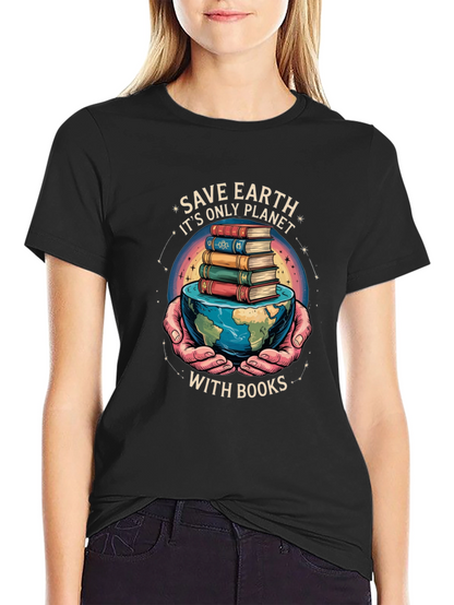Save Earth with Books T-Shirt