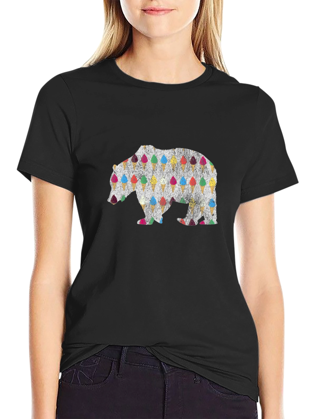 Ice Cream Bear Graphic Tee - Cool Summer Style
