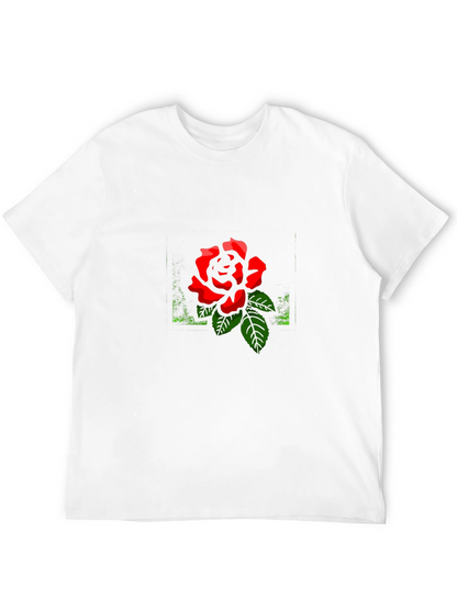 Black Rose Graphic Tee - Stylish Mens Casual Shirt