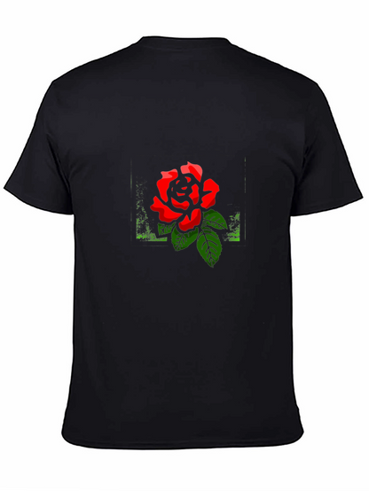 Black Rose Graphic Tee - Stylish Mens Casual Shirt