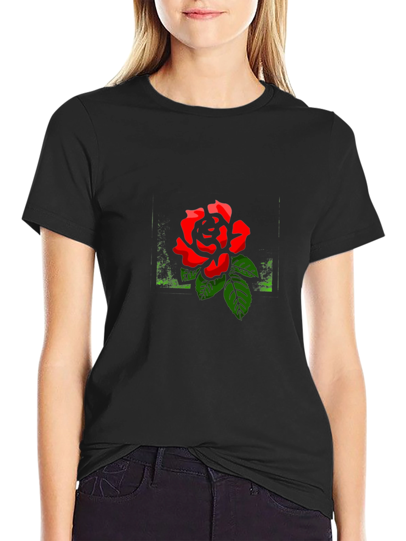 Black Rose Graphic Tee - Stylish Mens Casual Shirt
