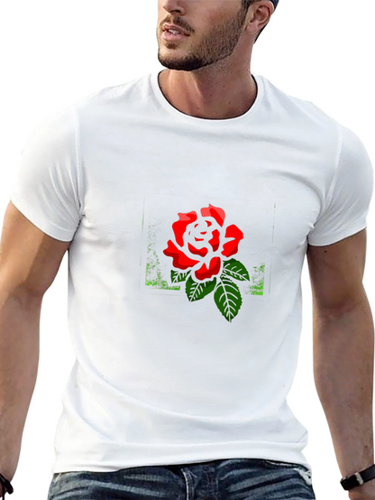 Black Rose Graphic Tee - Stylish Mens Casual Shirt
