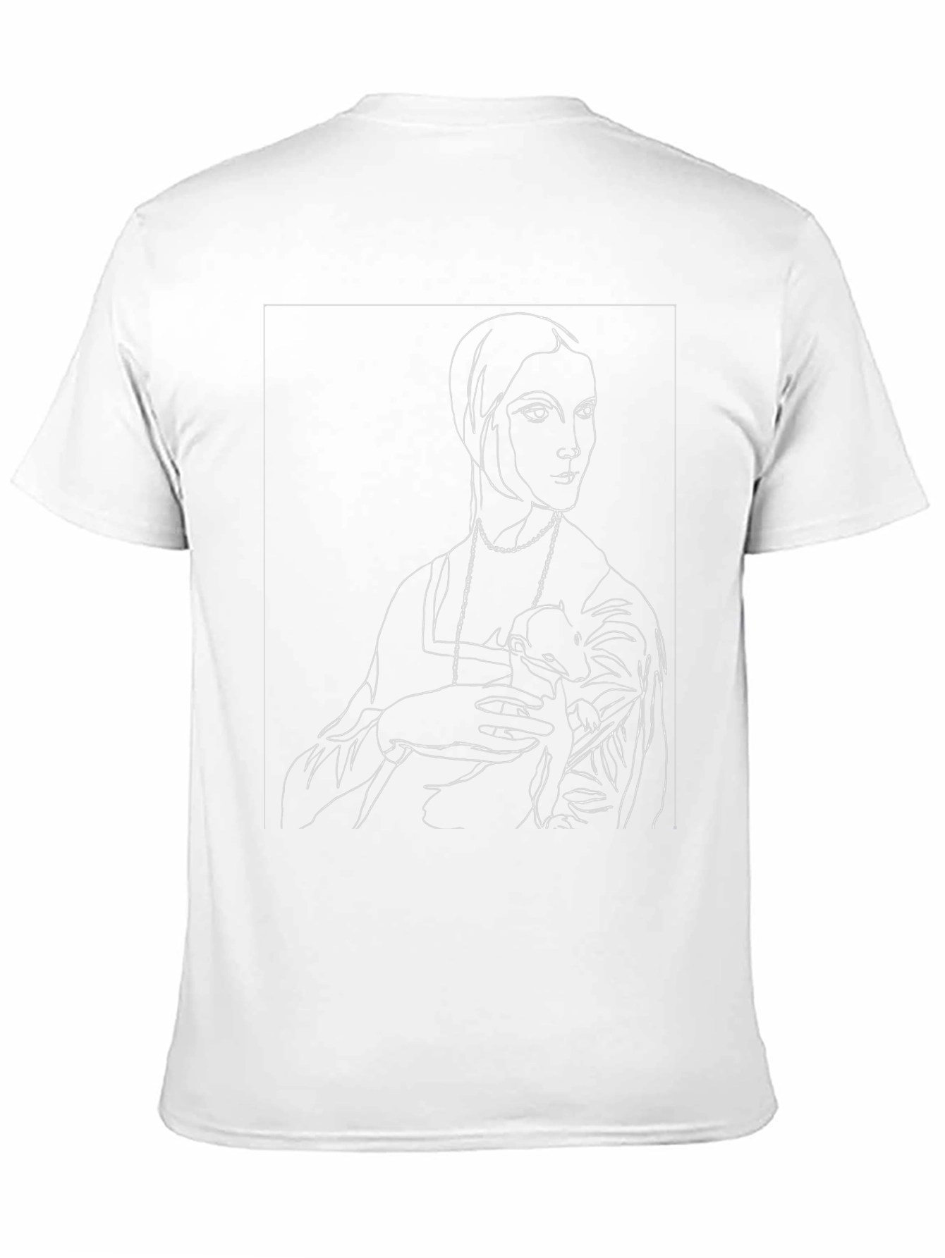 Line Art Portrait Black Graphic Tee