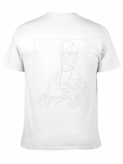 Line Art Portrait Black Graphic Tee
