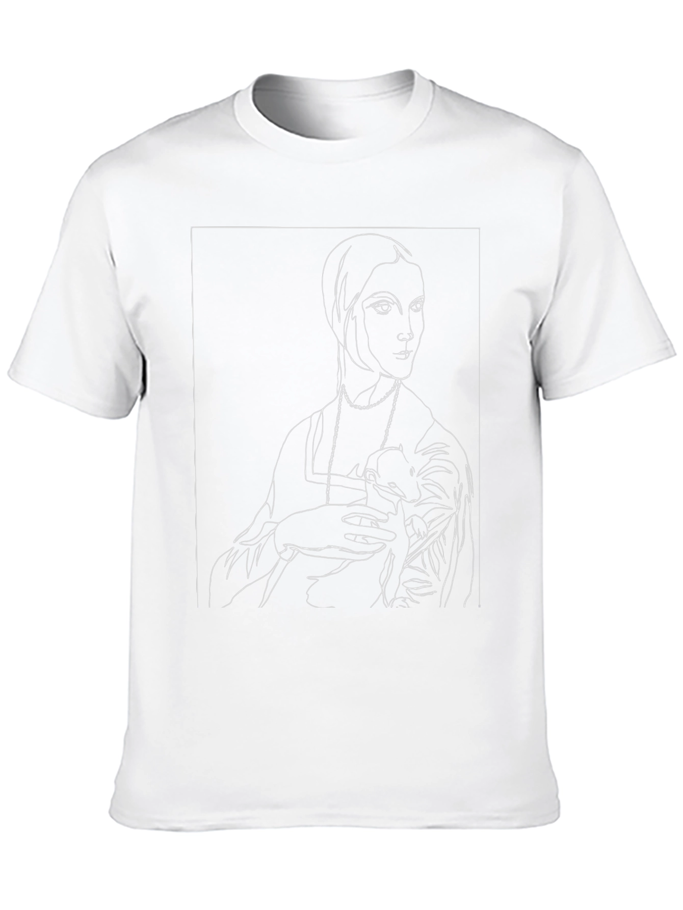 Line Art Portrait Black Graphic Tee