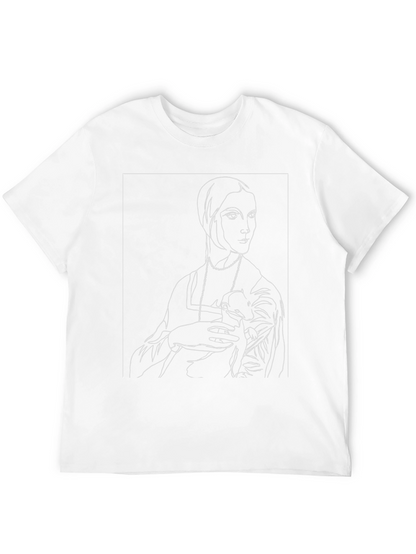 Line Art Portrait Black Graphic Tee