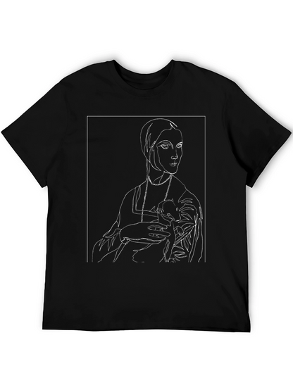 Line Art Portrait Black Graphic Tee