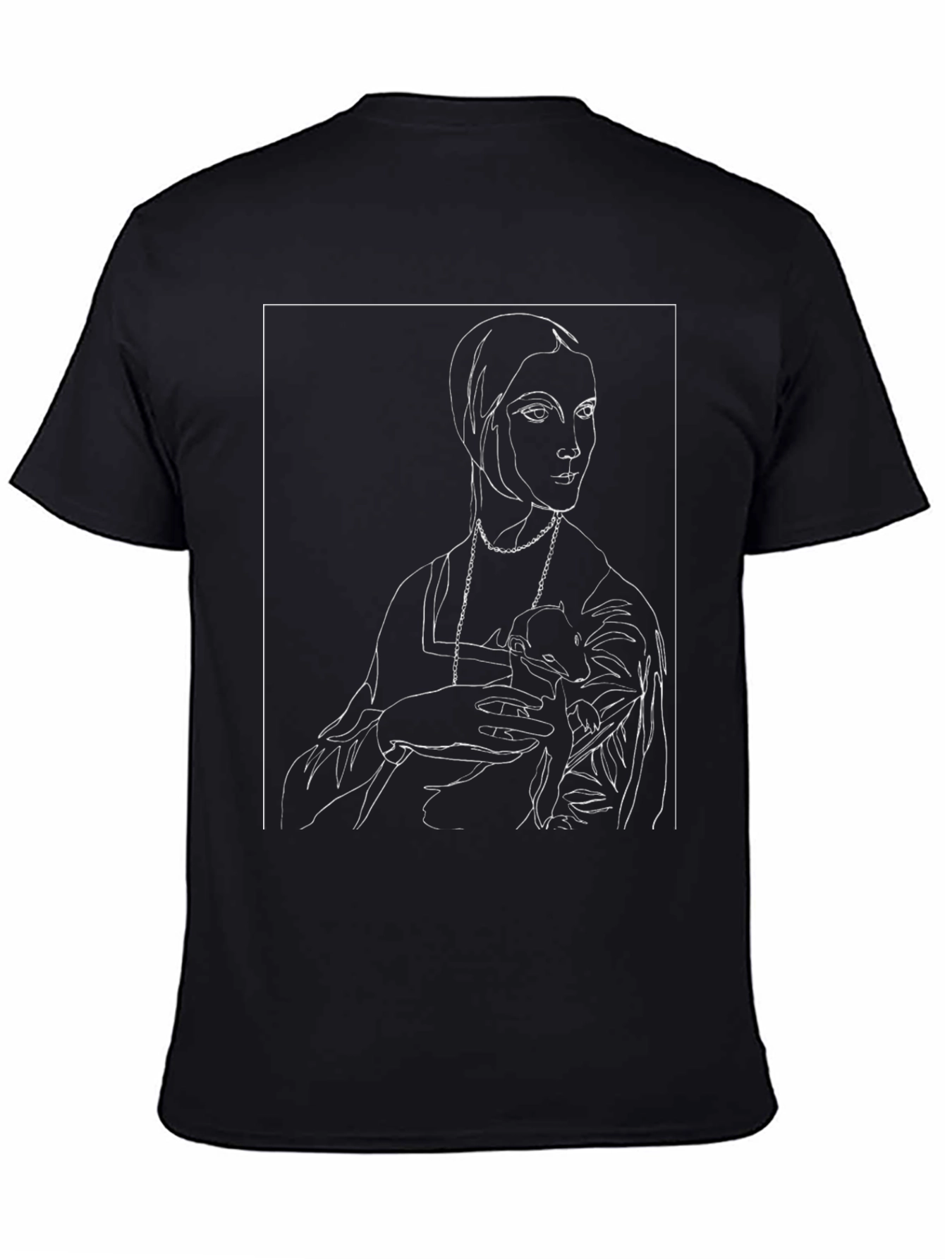 Line Art Portrait Black Graphic Tee