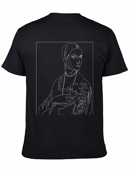 Line Art Portrait Black Graphic Tee