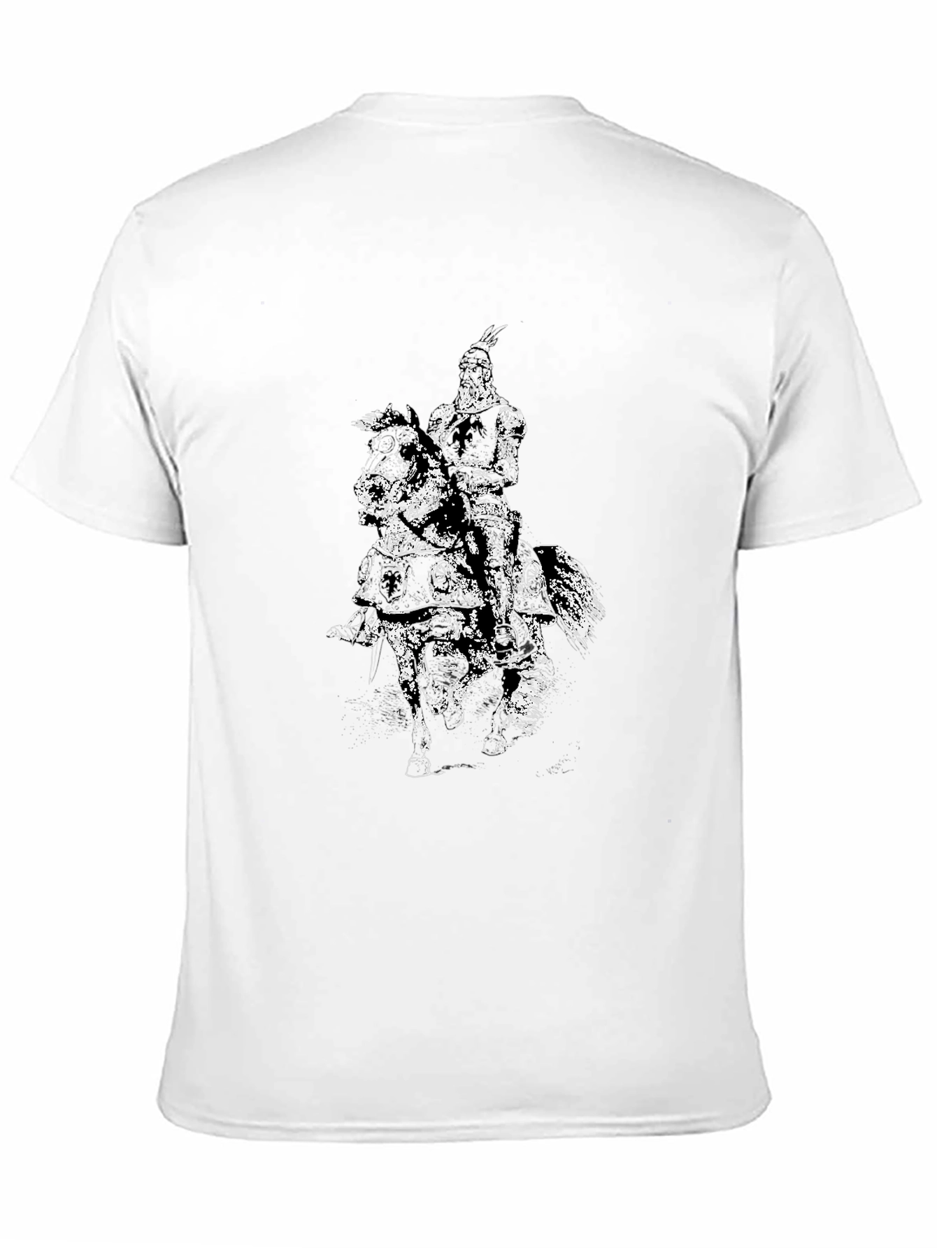 Equestrian Knight Graphic Black T-Shirt