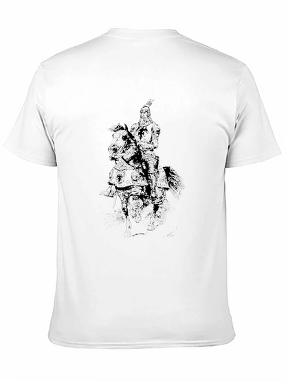 Equestrian Knight Graphic Black T-Shirt