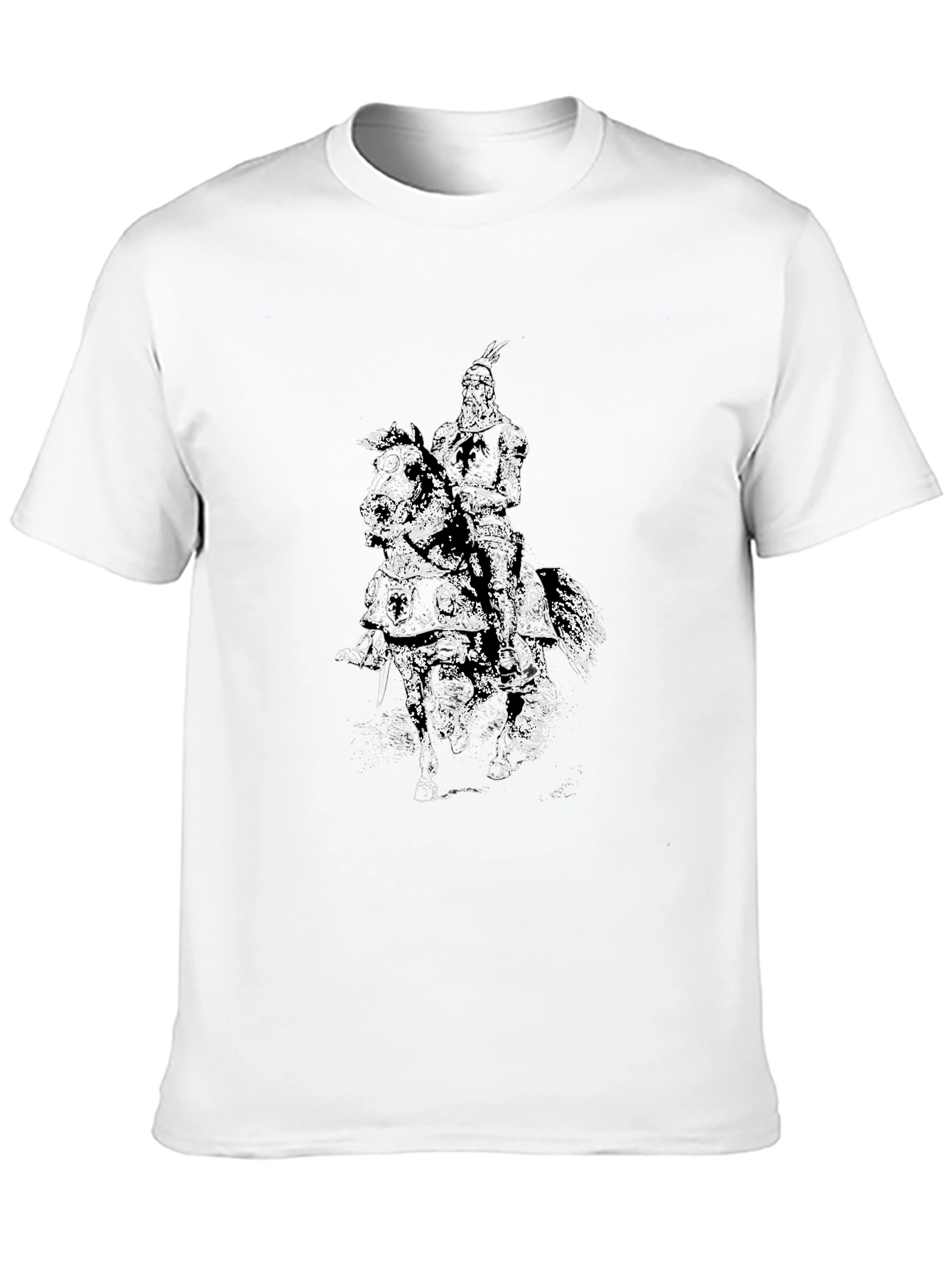 Equestrian Knight Graphic Black T-Shirt