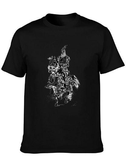 Equestrian Knight Graphic Black T-Shirt