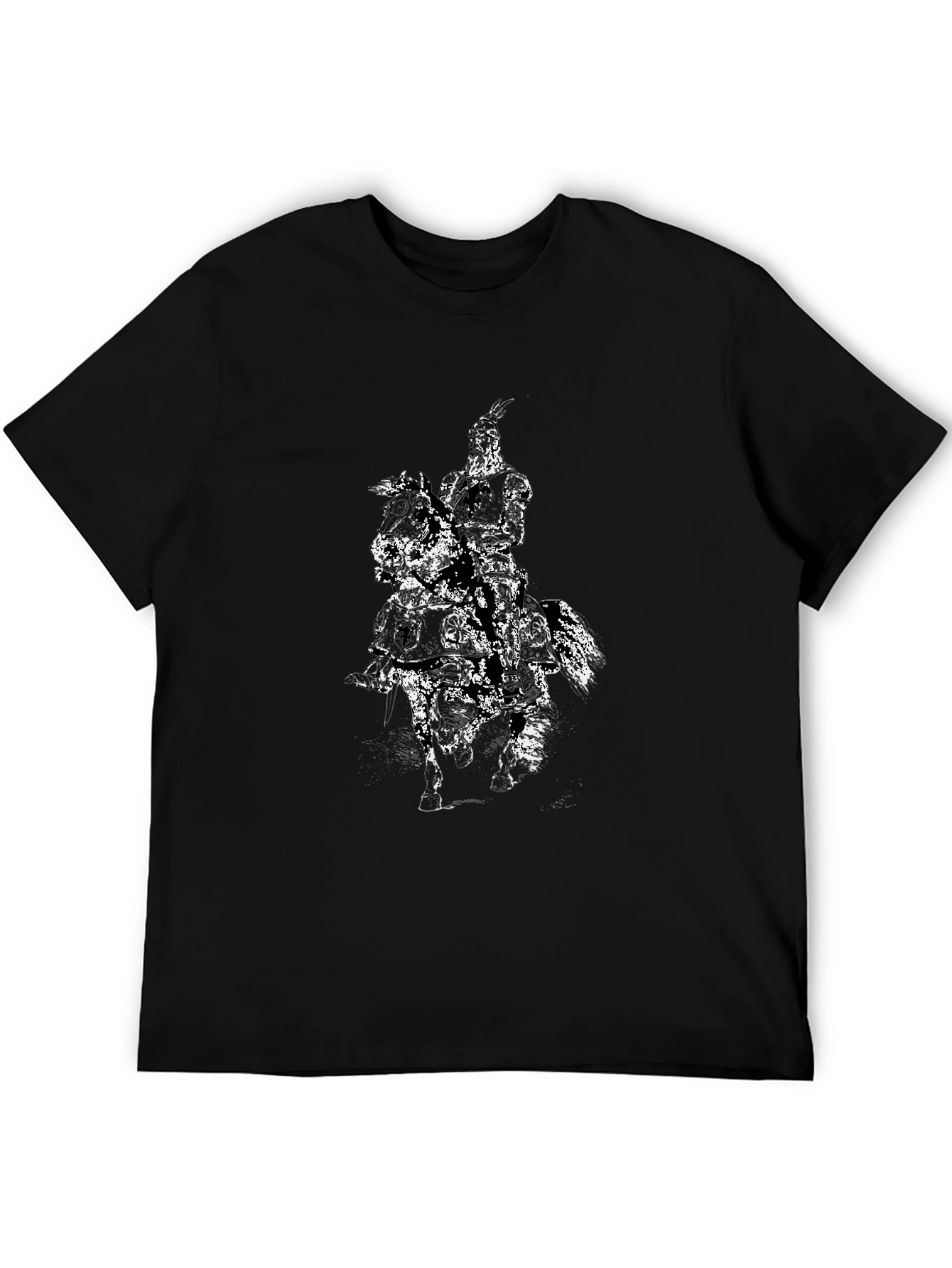 Equestrian Knight Graphic Black T-Shirt