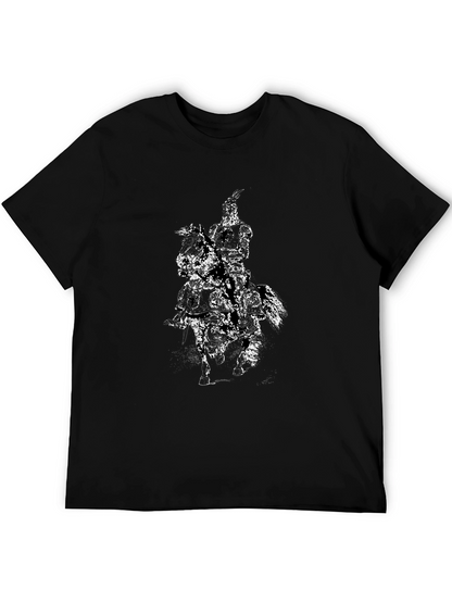 Equestrian Knight Graphic Black T-Shirt