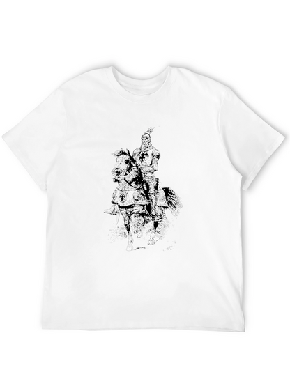 Equestrian Knight Graphic Black T-Shirt