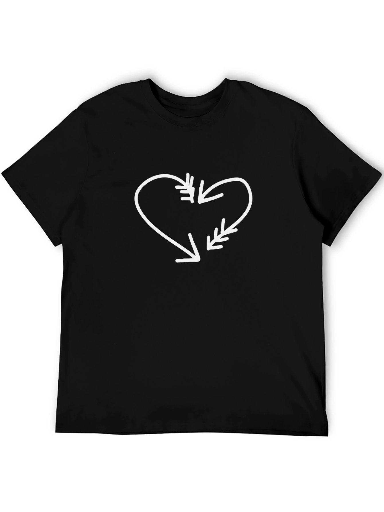 Heart Arrow Graphic Black Tee