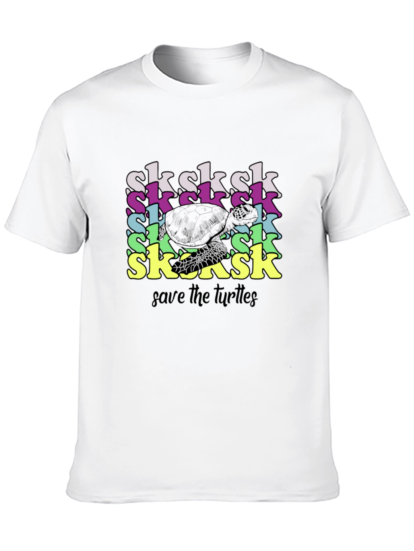 Save the Turtles Black Graphic T-Shirt