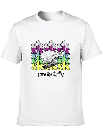 Save the Turtles Black Graphic T-Shirt