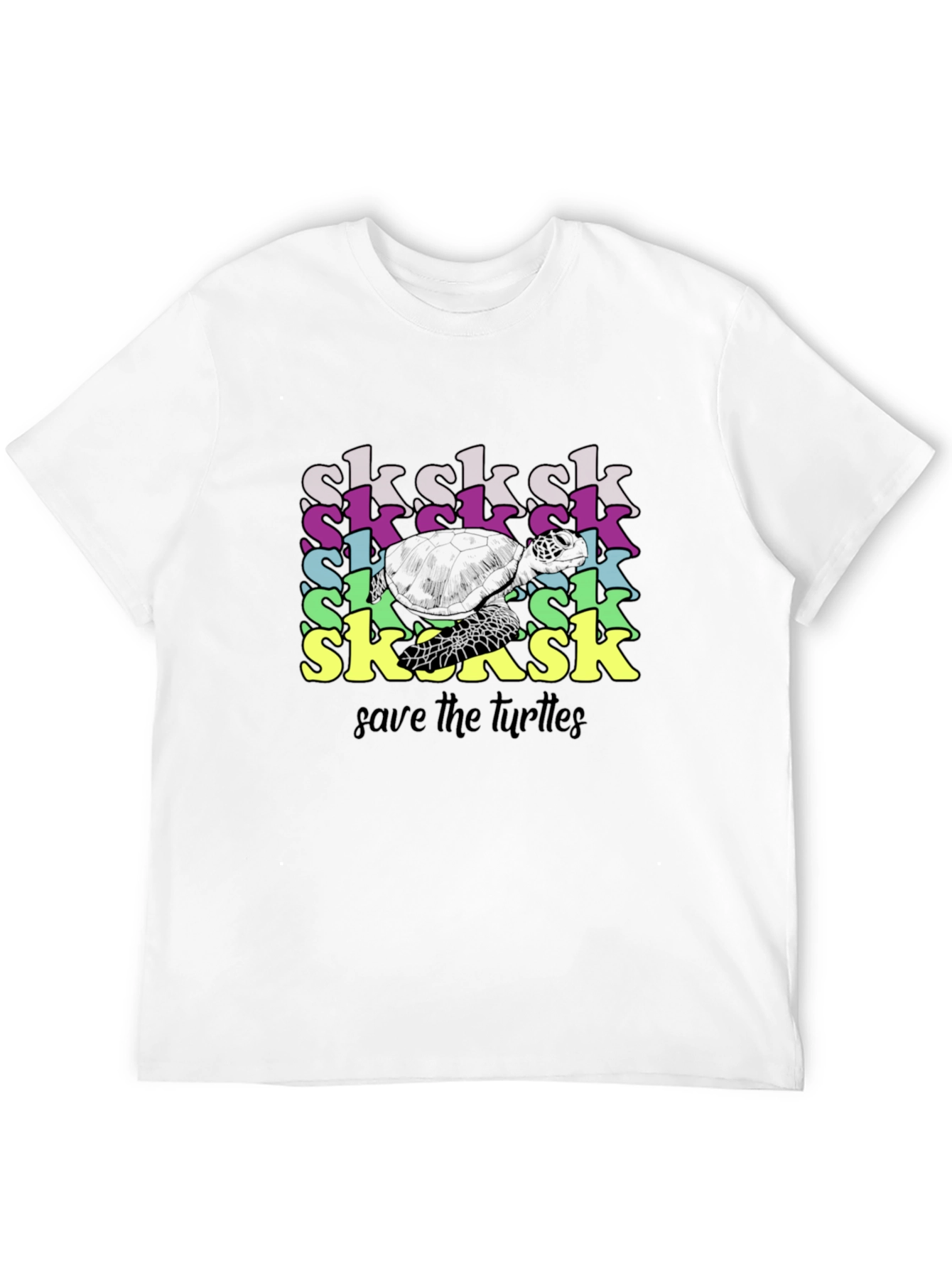 Save the Turtles Black Graphic T-Shirt