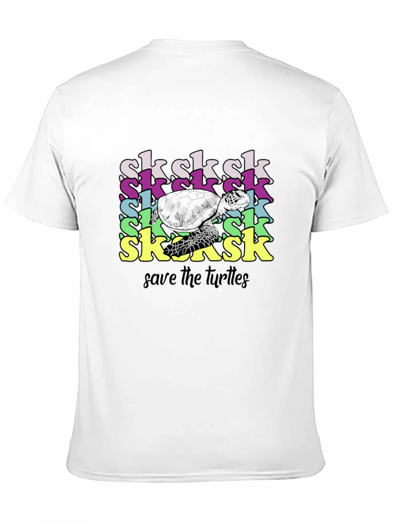 Save the Turtles Black Graphic T-Shirt