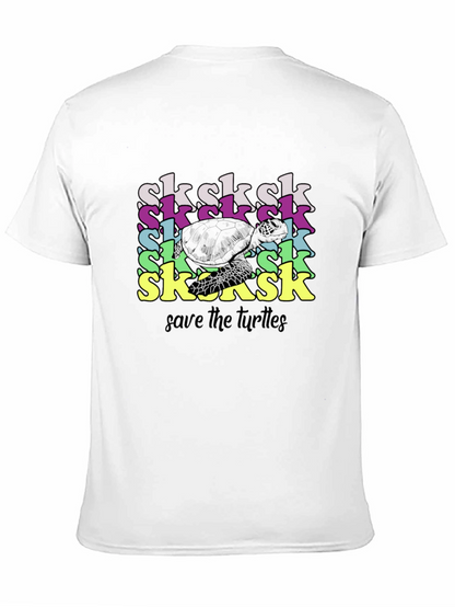 Save the Turtles Black Graphic T-Shirt