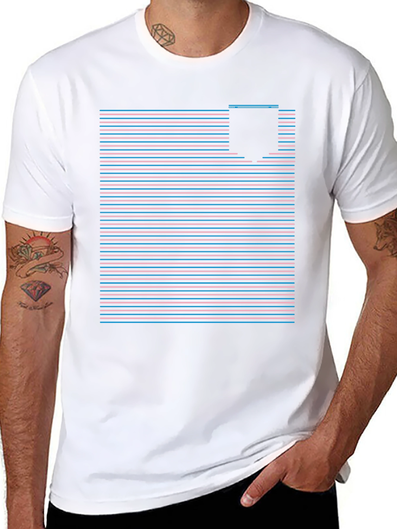 Retro Striped Pocket Tee - Classic Style