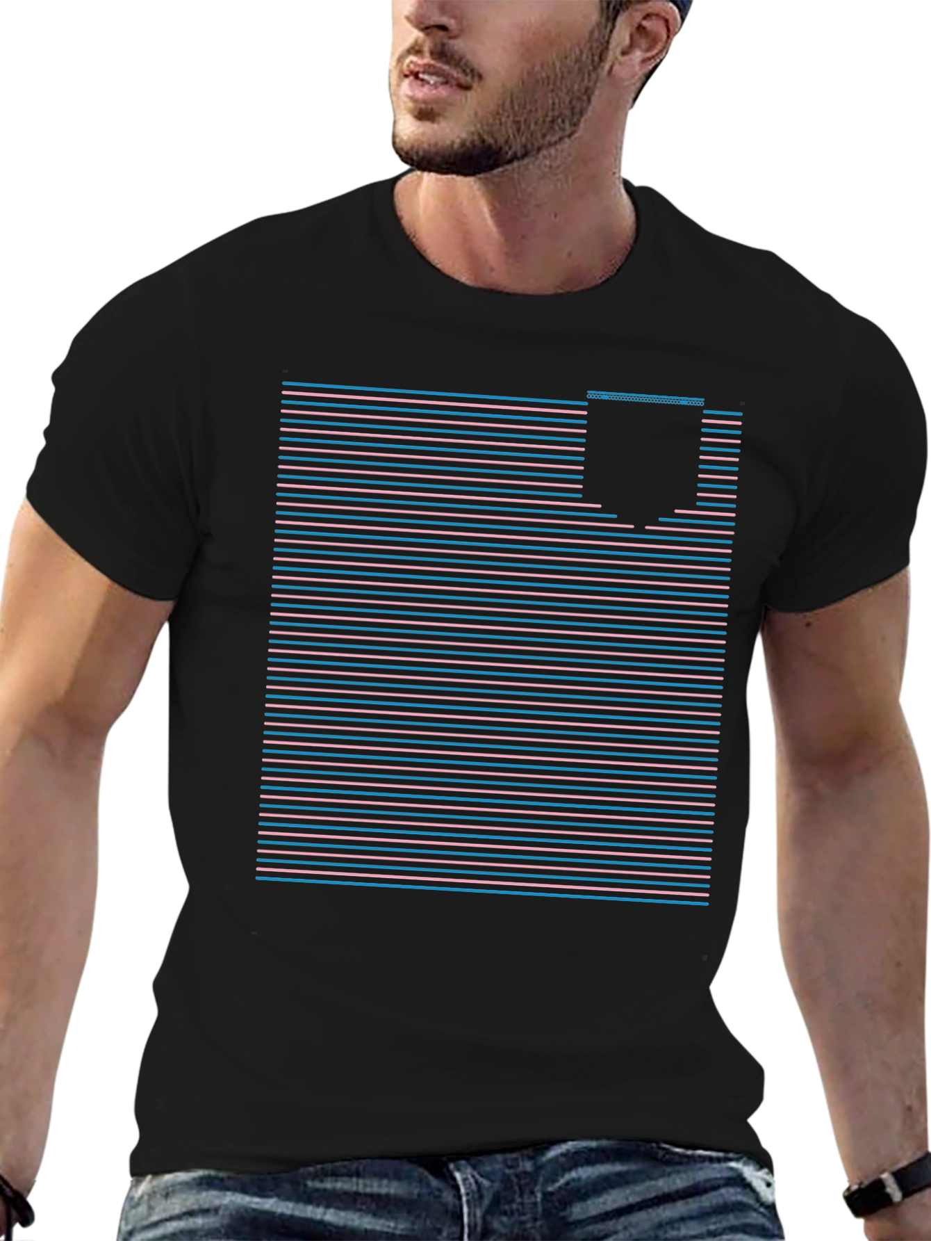 Retro Striped Pocket Tee - Classic Style