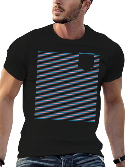 Retro Striped Pocket Tee - Classic Style