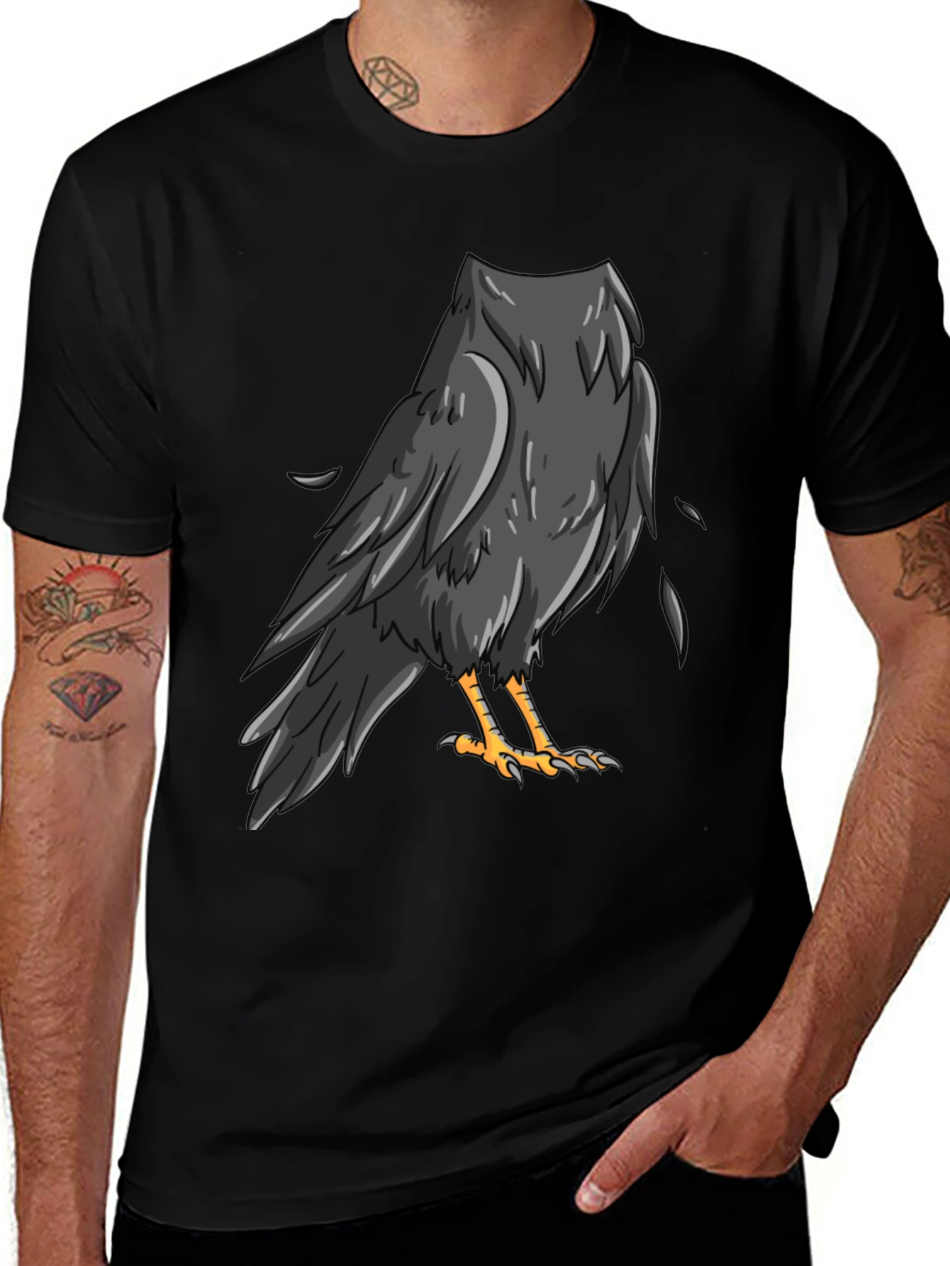 Raven Graphic Black T-Shirt