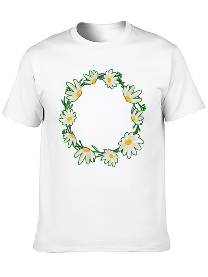 Daisy Wreath Graphic Tee - Black Unisex T-Shirt