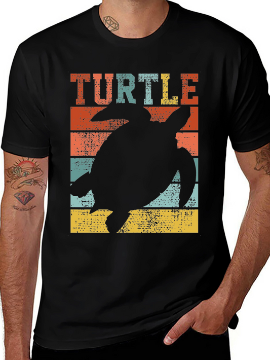 Retro Turtle Silhouette Graphic T-Shirt