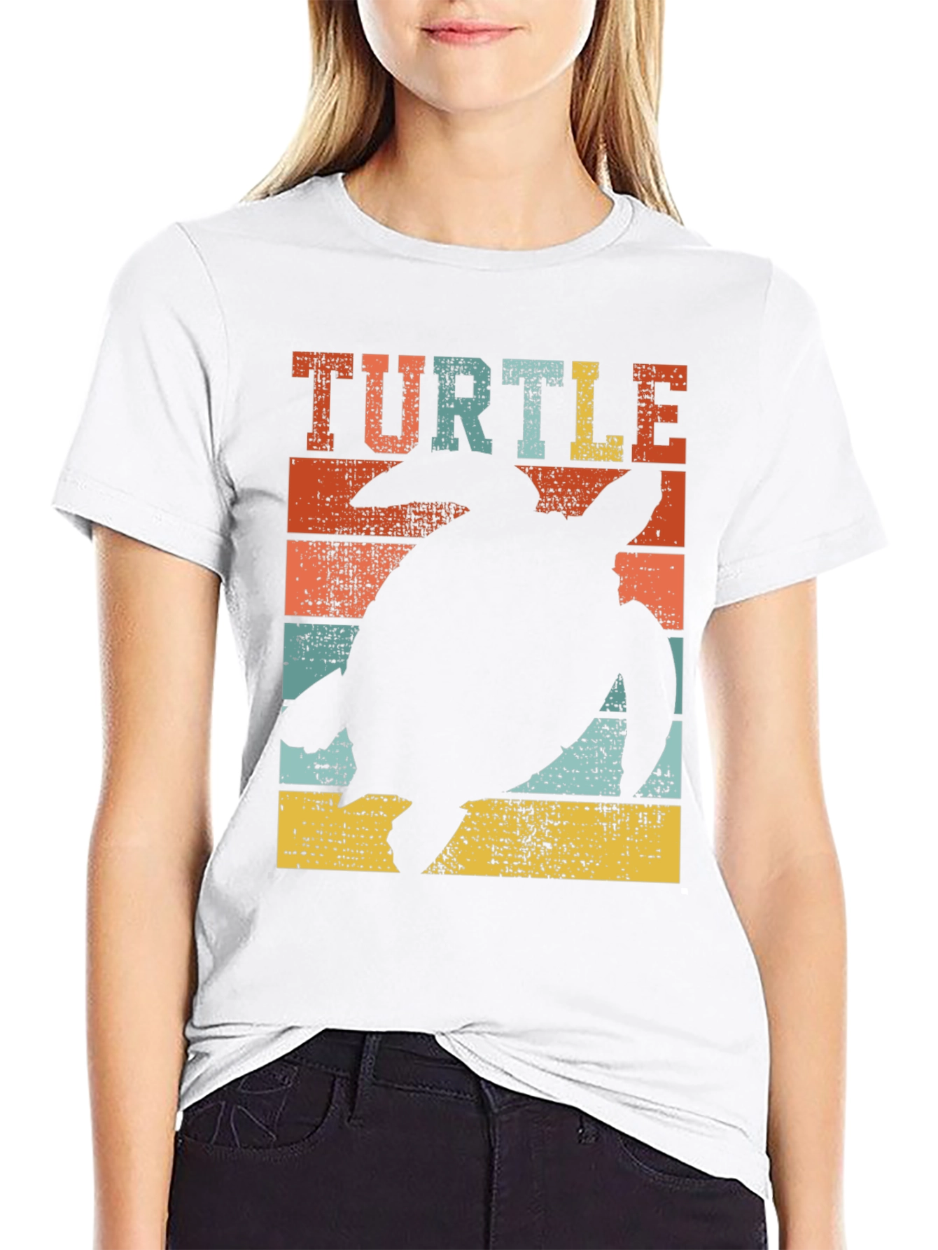 Retro Turtle Silhouette Graphic T-Shirt