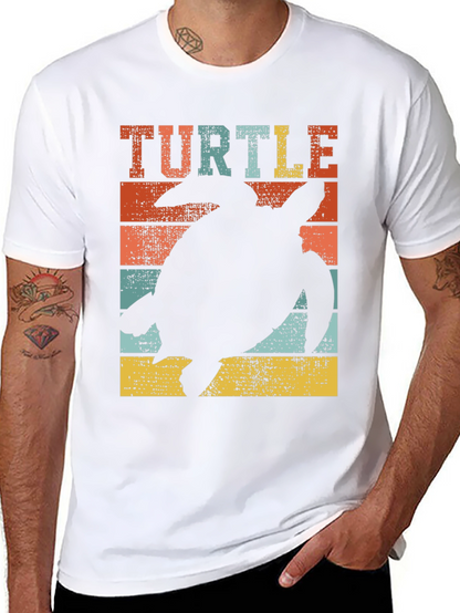 Retro Turtle Silhouette Graphic T-Shirt