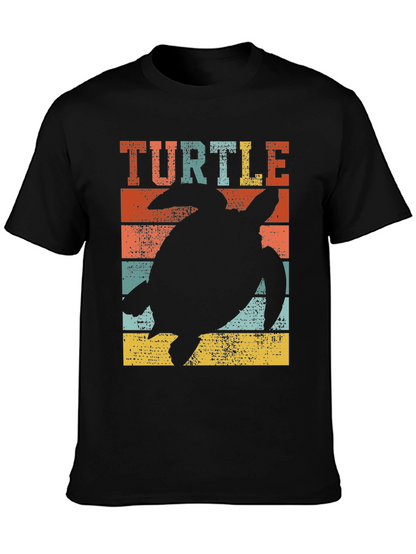Retro Turtle Silhouette Graphic T-Shirt