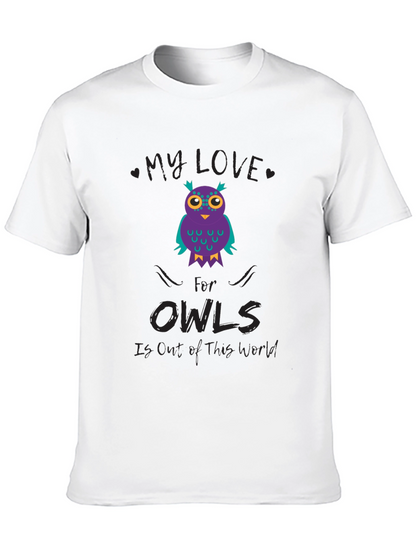 My Love for Owls T-Shirt Black Cotton
