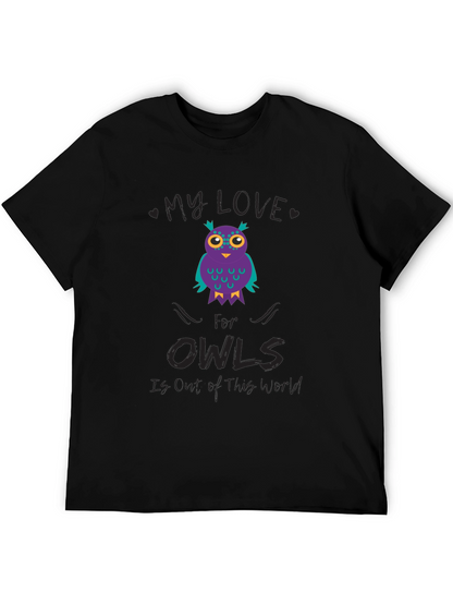 My Love for Owls T-Shirt Black Cotton