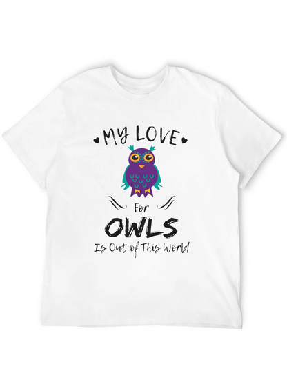 My Love for Owls T-Shirt Black Cotton