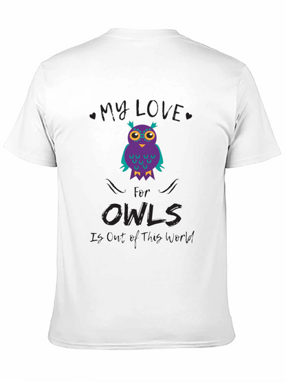 My Love for Owls T-Shirt Black Cotton