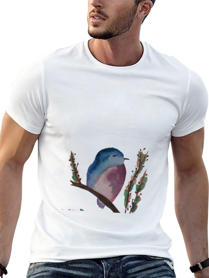 Blue Bird Graphic Tee - Nature Inspired Design