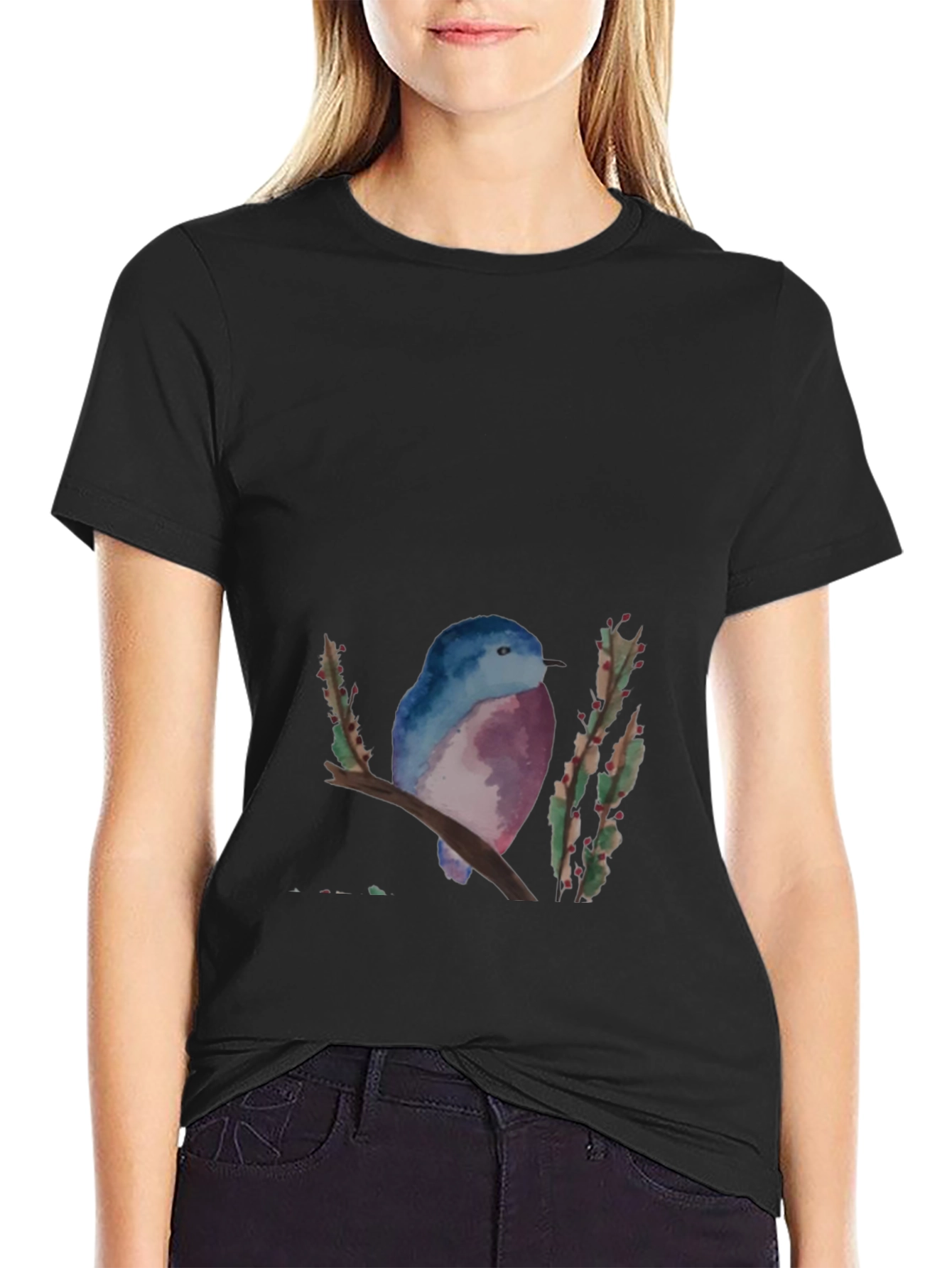 Blue Bird Graphic Tee - Nature Inspired Design