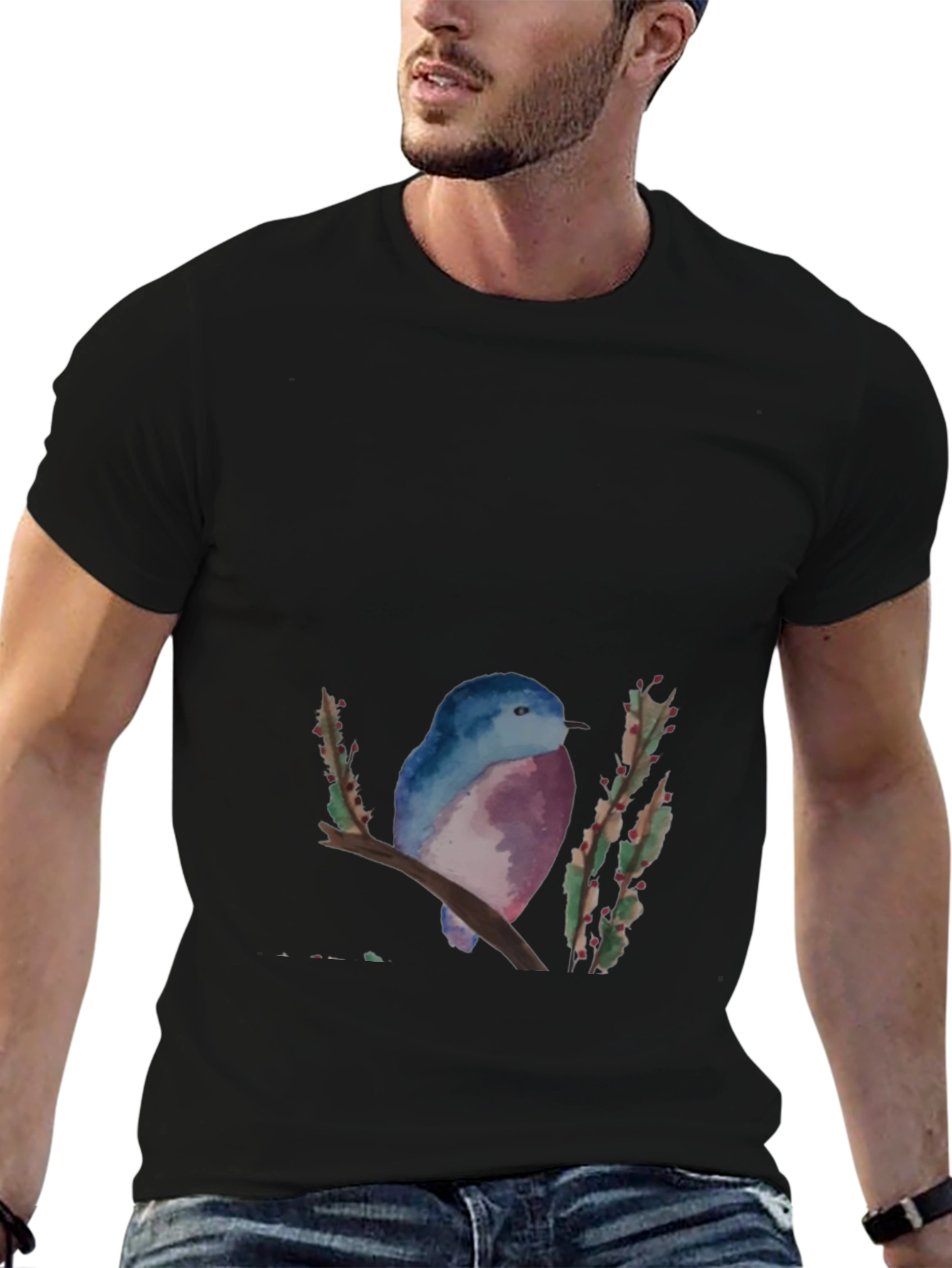 Blue Bird Graphic Tee - Nature Inspired Design