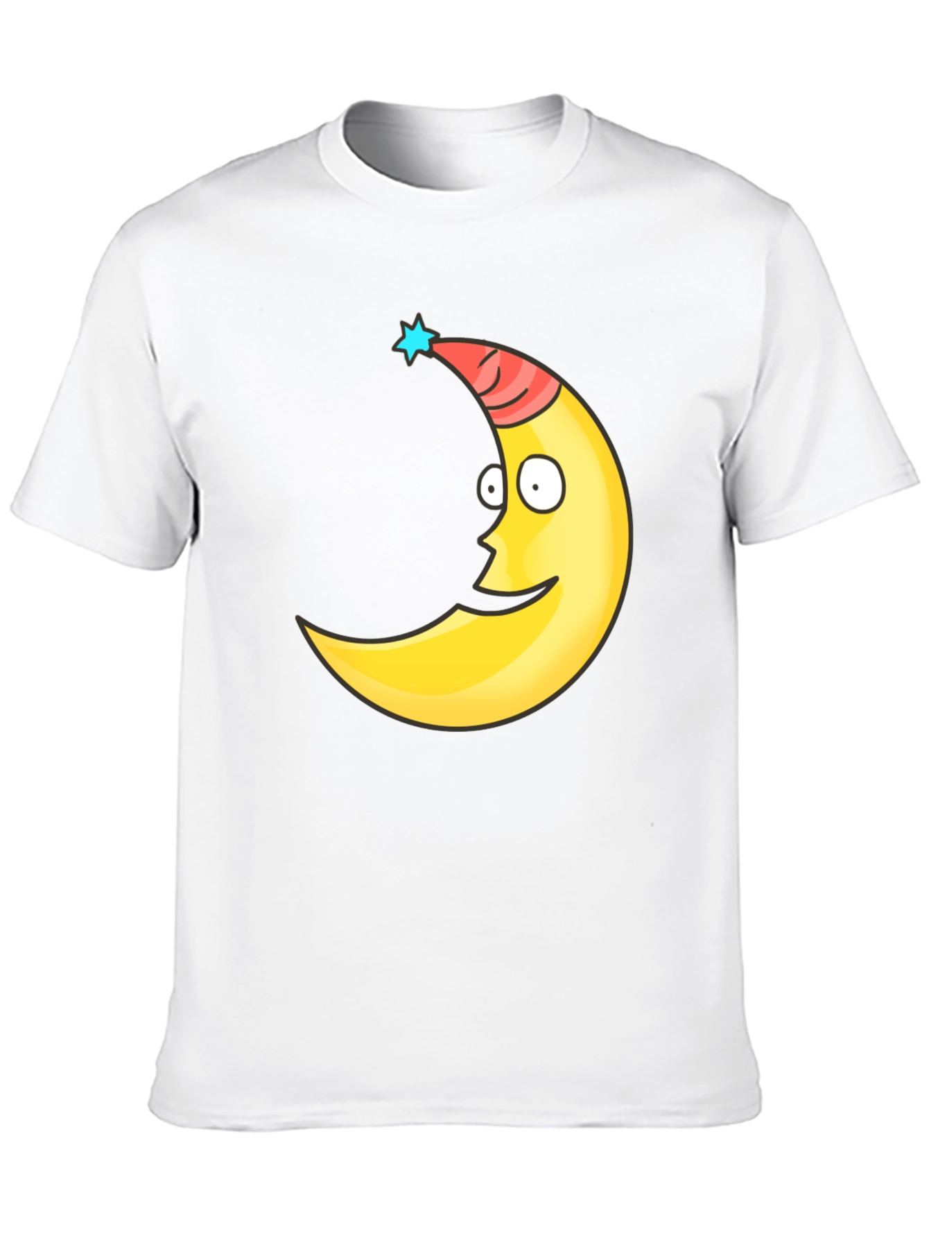 Funny Moon Face Graphic Tee - Black T-Shirt