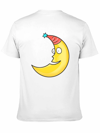 Funny Moon Face Graphic Tee - Black T-Shirt
