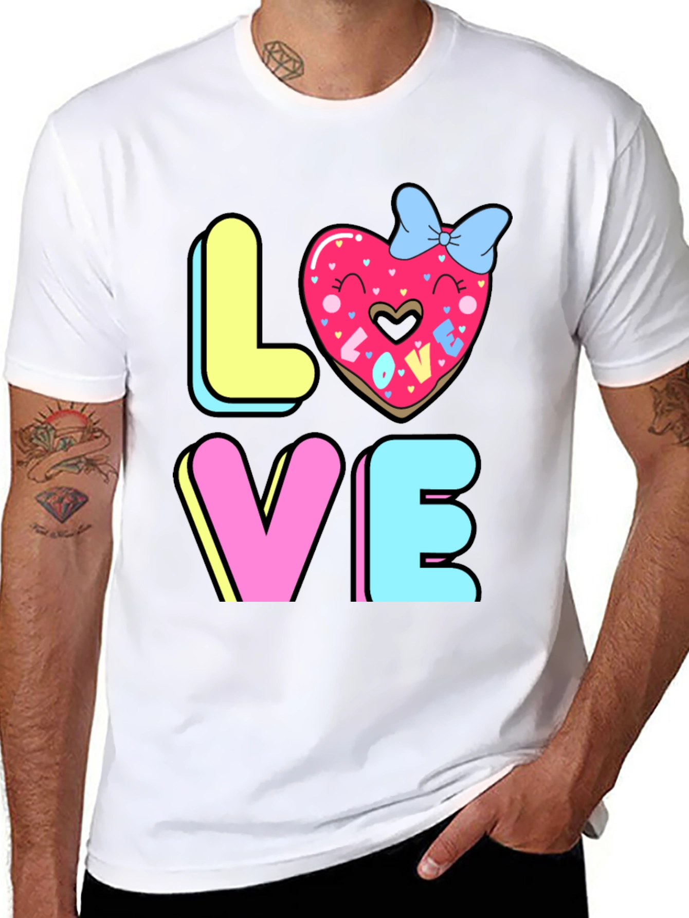 Love Donut Graphic T-Shirt - Valentines Day
