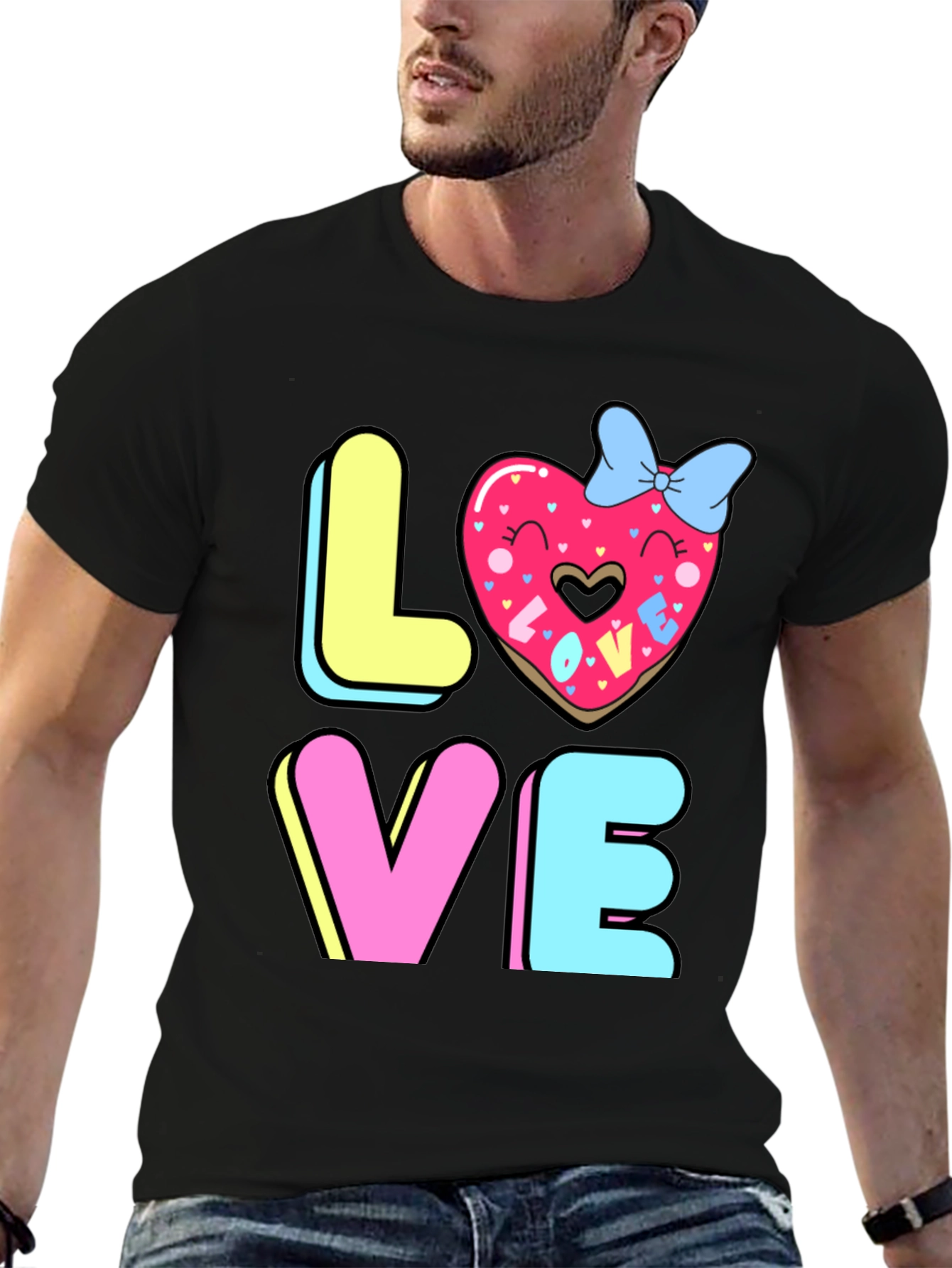 Love Donut Graphic T-Shirt - Valentines Day