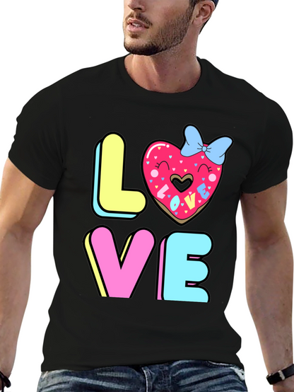 Love Donut Graphic T-Shirt - Valentines Day