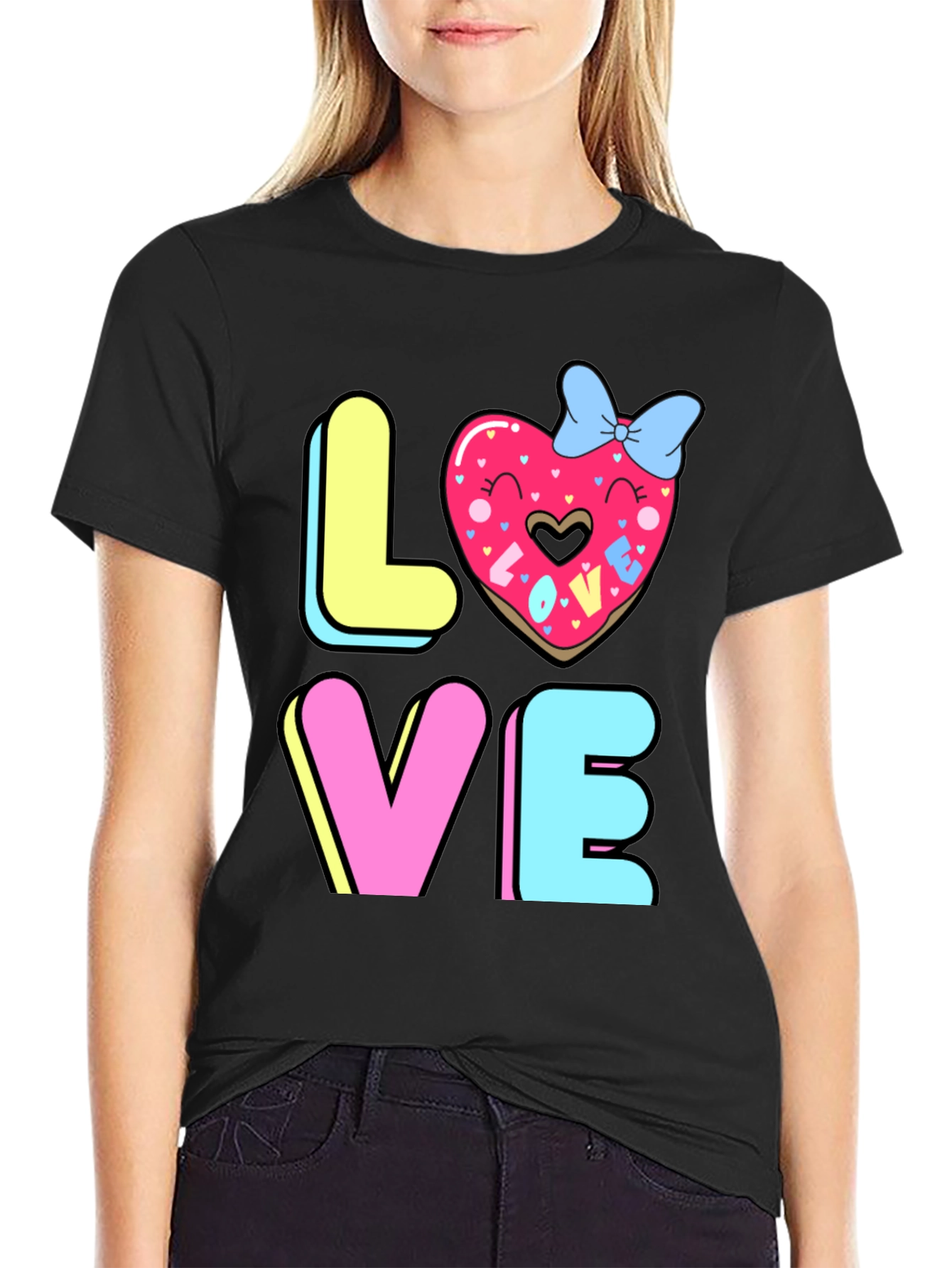 Love Donut Graphic T-Shirt - Valentines Day